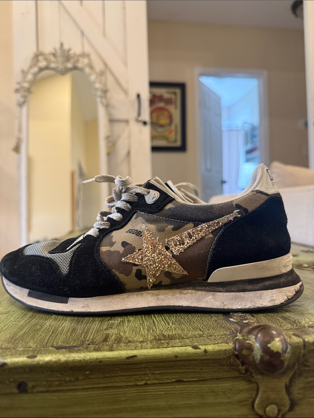 Golden Goose Running Black & Gray Camo Women's Sneakers - Picture 5 of 7